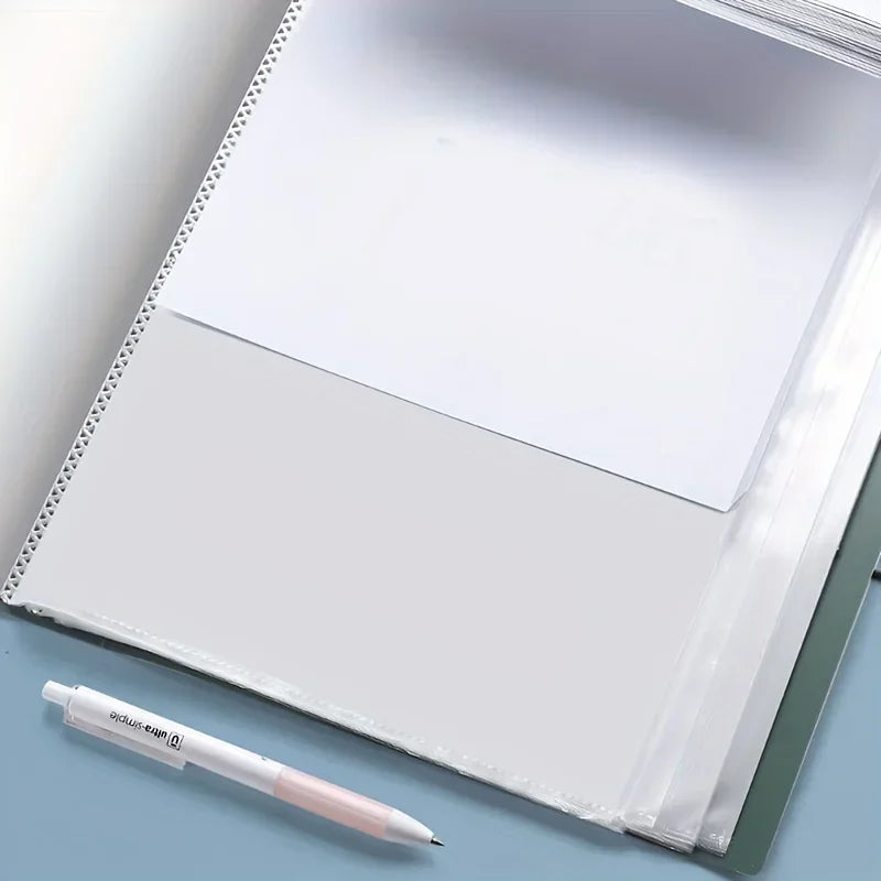 30 Pages A4 Document Organizer with 60 Transparent Pockets - Multi-Layer Office and School Storage Folder Desk Organizer Binder