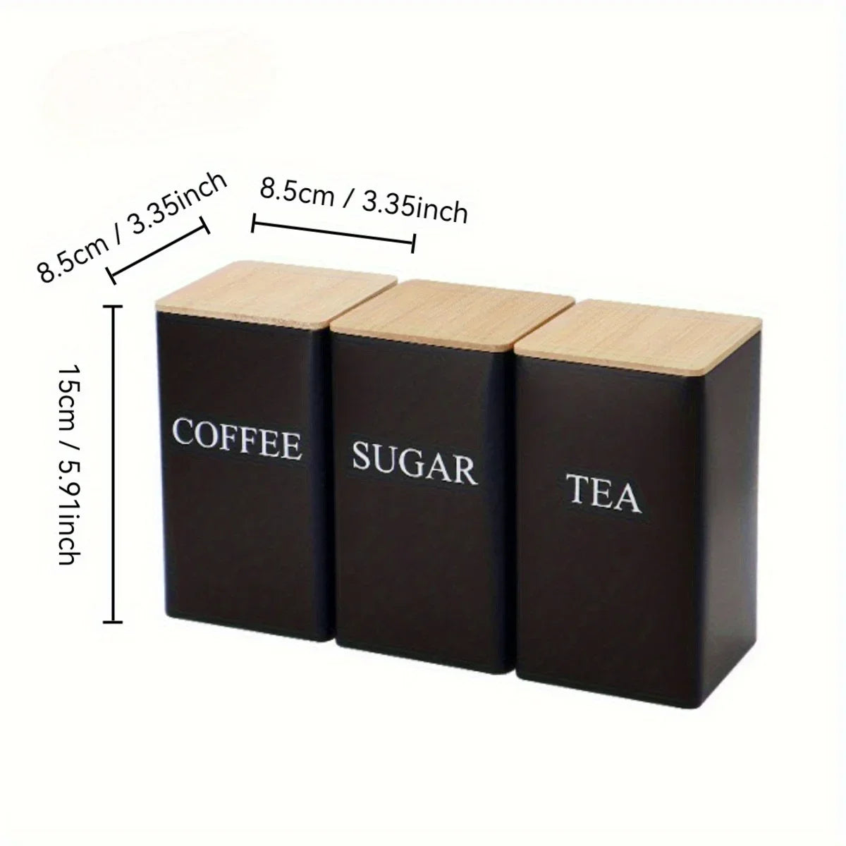 Pack tres cajas almacenamiento cocina