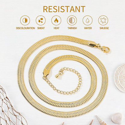 Shevalues ​​Women Necklace Gold Plated Jewelry New Neck Chain Choker Aesthetic Snake Necklaces Shiny Decoration Accessories