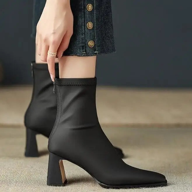 Square Ankle Boots Autumn Comfortable