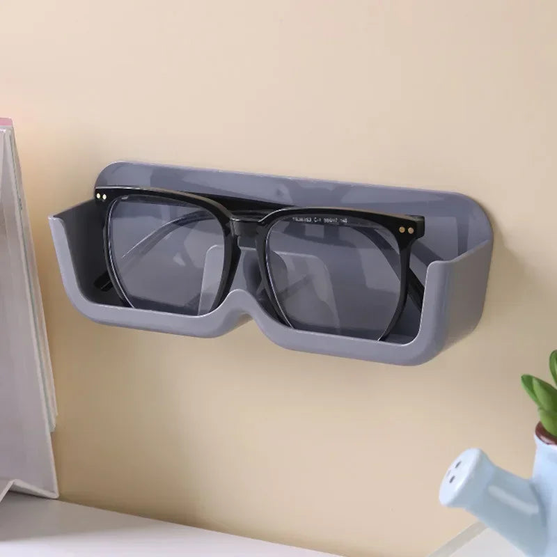 Wall Mounted Glasses Storage Rack Punch-free Self-adhesiu Glass Display Cabinet Glasses Storage Box Sunglasses Organizer