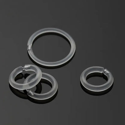 4pcs Clear Plastic Segment Rings - Casual Style Tragus Clicker Hoop Earrings for Helix Cartilage Daith Piercing Jewelry Y2K