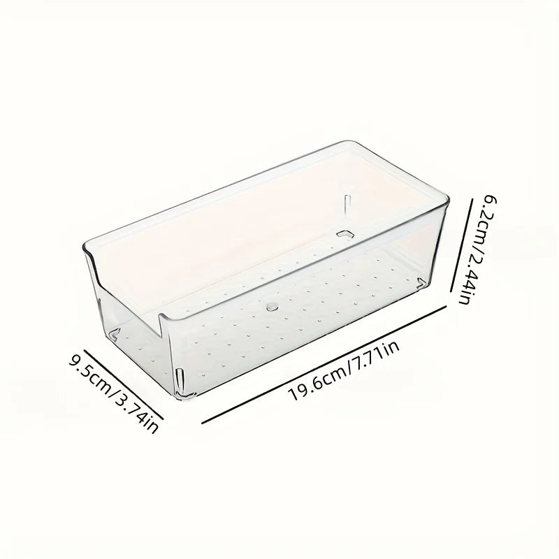7 peces transparent plastic cosmetics storage box set - stackable drawer dividers