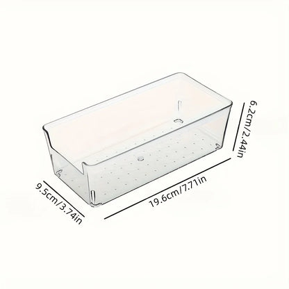 7 peces transparent plastic cosmetics storage box set - stackable drawer dividers