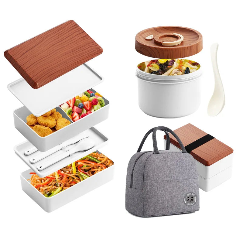 Divided Lunch Box Picnic Microwave