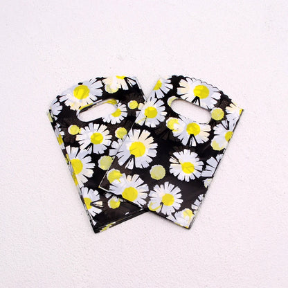 Wholesale 50Pcs/Lot Plastic Bag 9x15cm Small Boutique Storage Candy Jewelry Packaging Bag Plastic Gift Bags With Handle