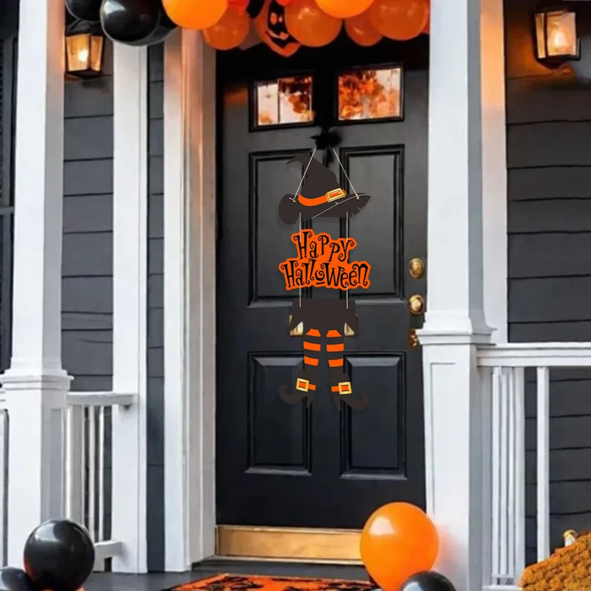 Halloween Witch Leg Hat Door
