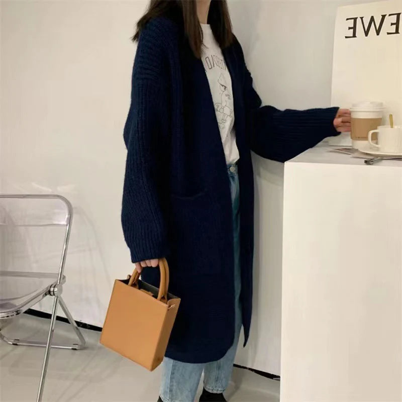 Oversized Loose Pocket Knitted Cardigan