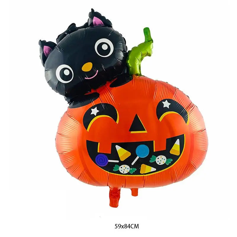 Hot Halloween Balloon Decoration Standing Hummy Pumpkin Ghost Witch Halloween Party Large Foil Balloon Inflatable Door Tree Deco