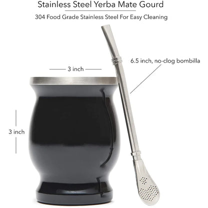 Mate Gourd Set Double-Wall Stainless