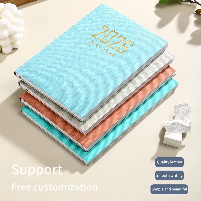 2026 A5 Weekly Planner Durable PU Cover 365 Days Daily Schedule Notebook Compact Calendar Journal School Office Agenda Organizer