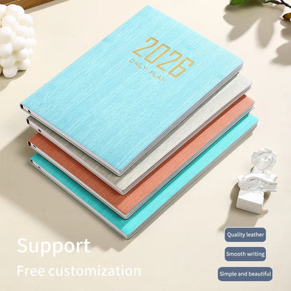 2026 A5 Weekly Planner Durable PU Cover 365 Days Daily Schedule Notebook Compact Calendar Journal School Office Agenda Organizer