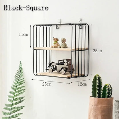 1Pcs Black/Gold Nordic Wall Shelf Metall