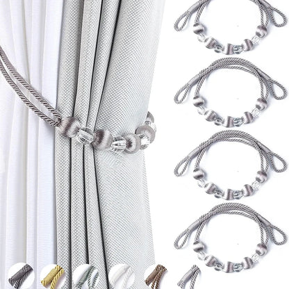 1Pc Bead Curtain Tieback Home Decor Gold Holdback Curtains Holder Clamp Buckle Rope Room Accessories Decoration Tie Back