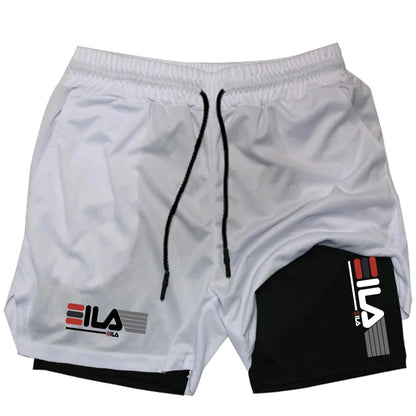 Shorts de running para hombre 2 en 1 de doble capa