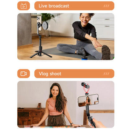 Magnetic Extendable Selfie Stick Detachable Mount Tripod Holder Stand with Bluetooth Wireless Remote for Magsafe IPhone Android