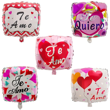 10pcs 18inch Spanish Foil Helium Balloons Valentine's Day Gifts I Love You Air Globus Engagement Wedding Party Decoration