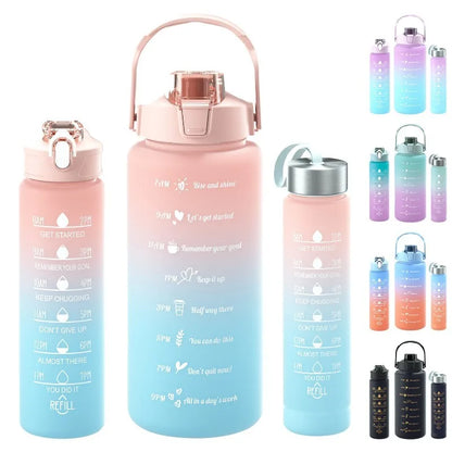3-Piece Set Large Capacity Gradient Water Bottle