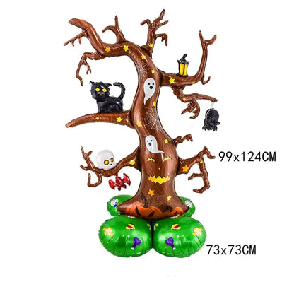 Hot Halloween Balloon Decoration Standing Hummy Pumpkin Ghost Witch Halloween Party Large Foil Balloon Inflatable Door Tree Deco