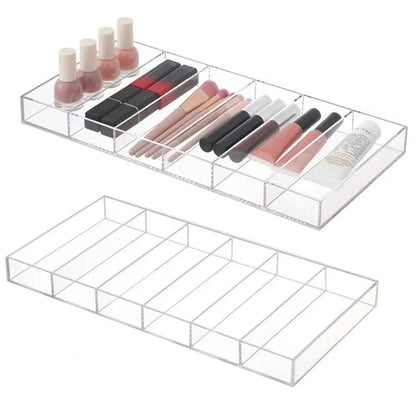Eyewear Organizer Sunglasses Storage Box Transparent 6-compartment Glasses Jewelry Storage Box with Capacity for Organization