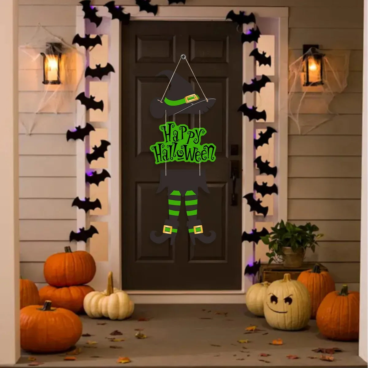 Halloween Witch Leg Hat Door