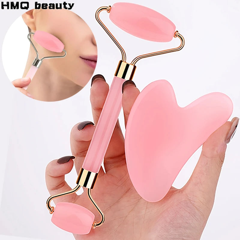 2Pcs Ice Face Roller Gua Sha Set