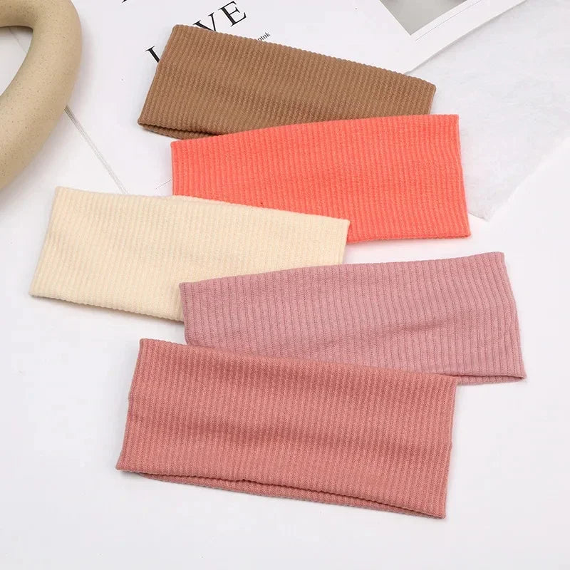 Sports Cycling Wash Face Hairbands Soft Korean Cotton Knitted Headband For Women Girls Bandanas Fashion Hair Accessories