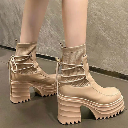 Autumn Ankle Boots Women Platform
