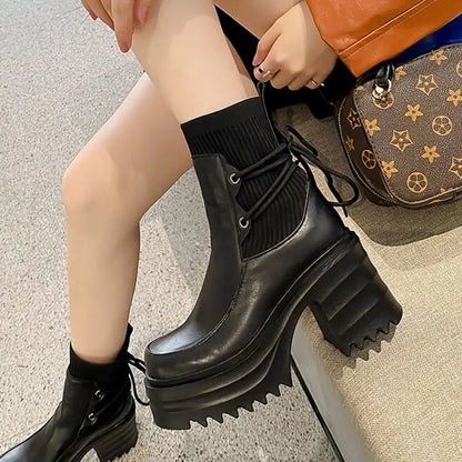 Autumn Ankle Boots Women Platform