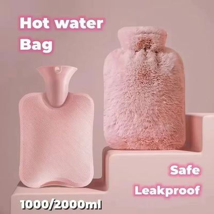 1000ml/1pc Large-capacity Hot Water Bag Removable Hot Water Bag Can Be Reused Women's Belly Warmer Hand Warmer Hot Water Bags