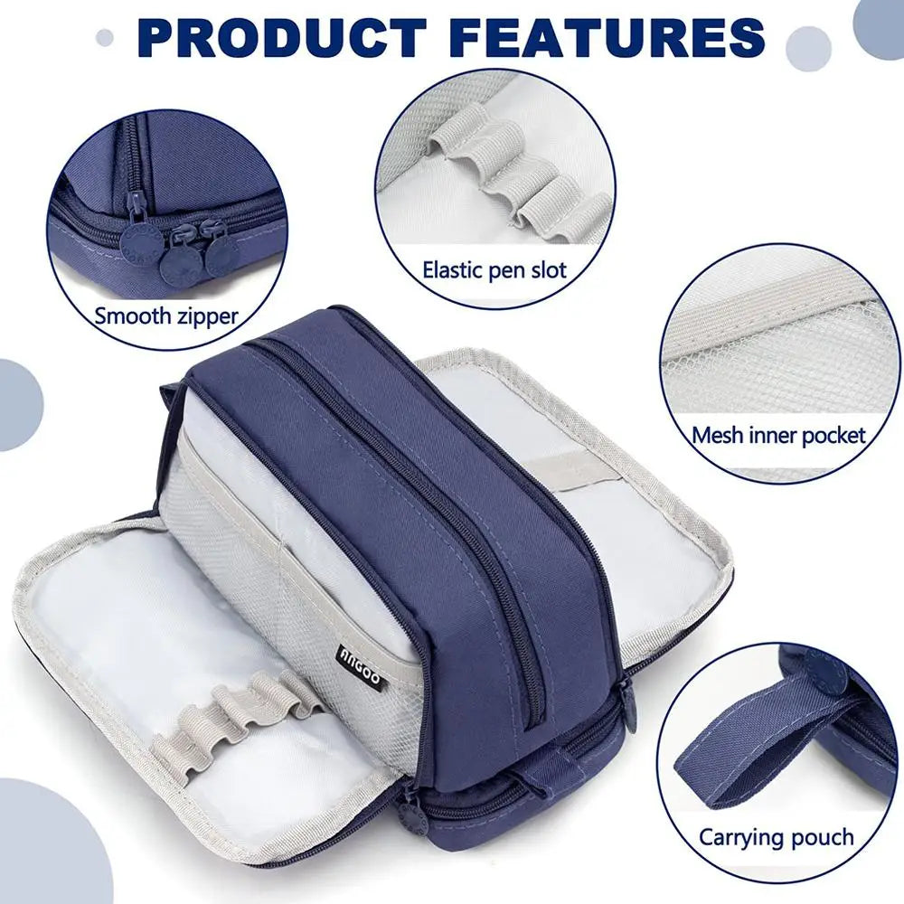 Estuche Escolar de Gran Capacidad – Colores Sólidos