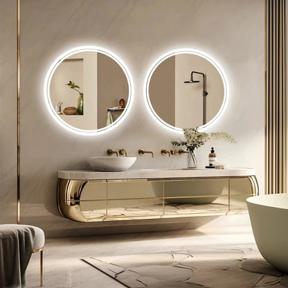 LED HD Smart Bathroom Mirror with Lights Circle