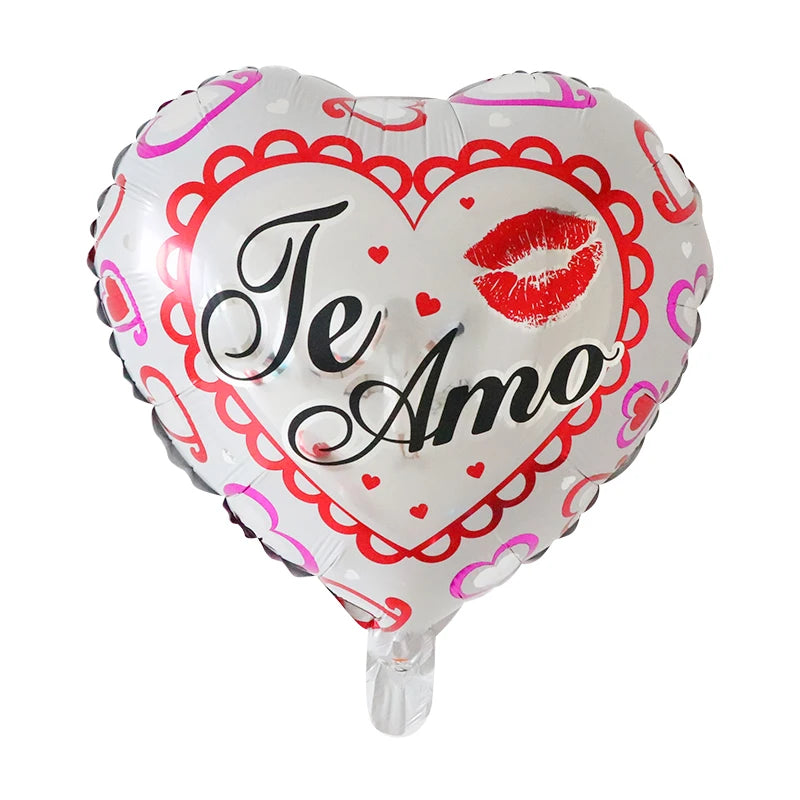 10pcs 18inch Spanish Foil Helium Balloons Valentine's Day Gifts I Love You Air Globus Engagement Wedding Party Decoration