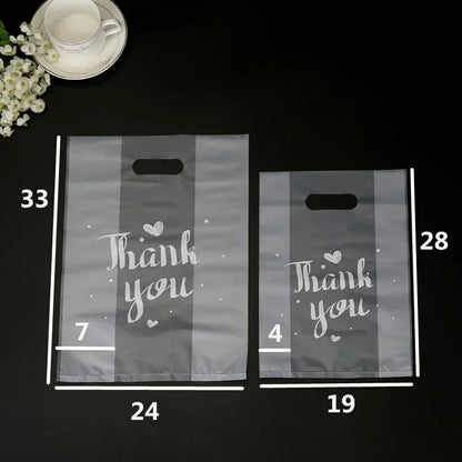 50pcs Plastic Packaging Bag With Handle 29x38x20cm Frosted Shopping Bags Gift Bags for Clothing Christmas Wrapping Supply