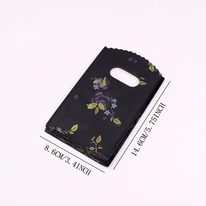 Wholesale 50Pcs/Lot Plastic Bag 9x15cm Small Boutique Storage Candy Jewelry Packaging Bag Plastic Gift Bags With Handle