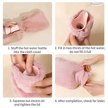 1000ml/1pc Large-capacity Hot Water Bag Removable Hot Water Bag Can Be Reused Women's Belly Warmer Hand Warmer Hot Water Bags