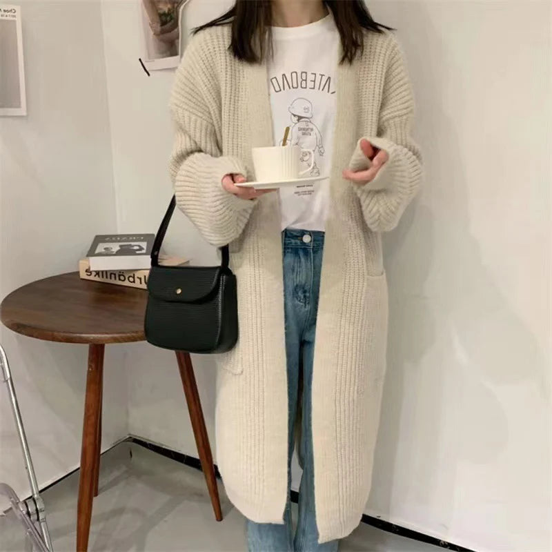 Oversized Loose Pocket Knitted Cardigan