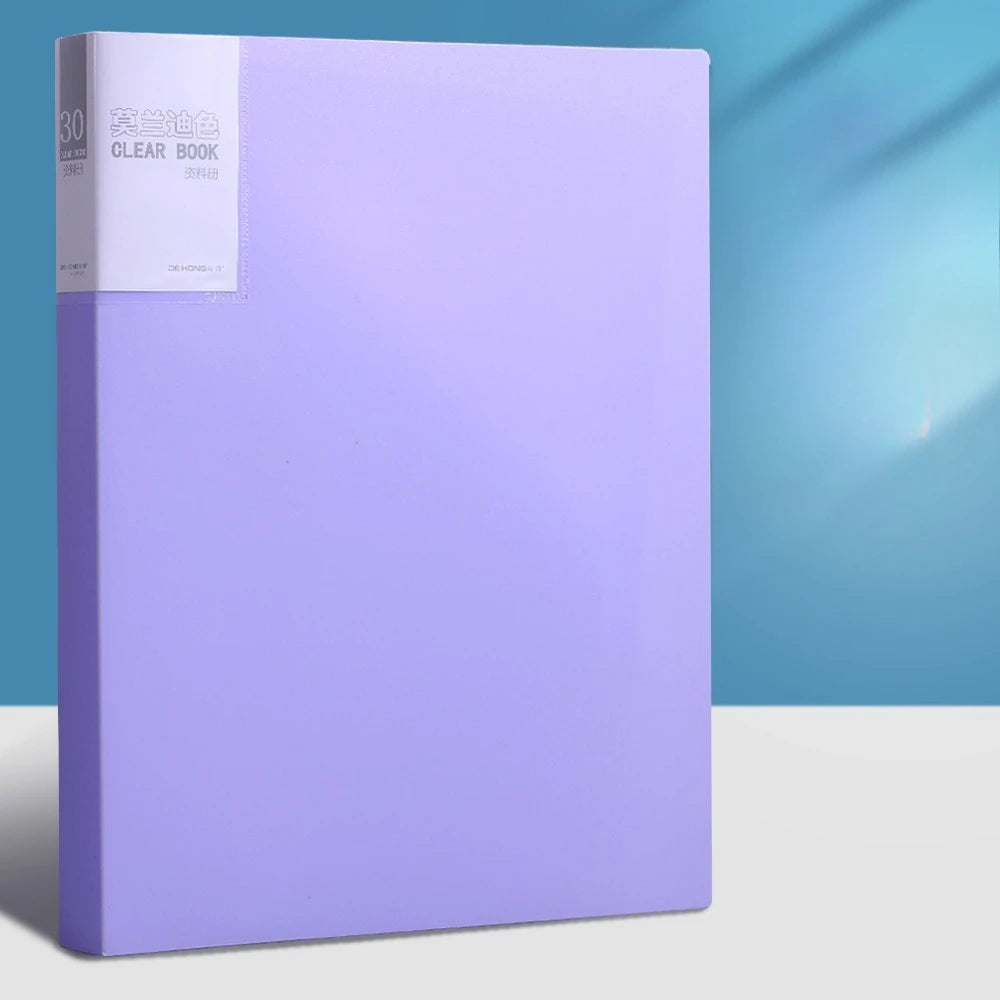 30 Pages A4 Document Organizer with 60 Transparent Pockets - Multi-Layer Office and School Storage Folder Desk Organizer Binder