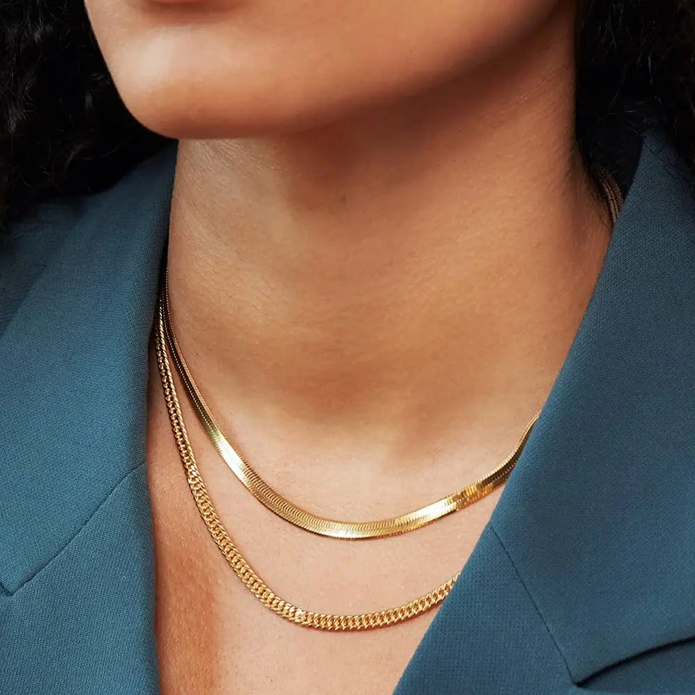 Shevalues ​​Women Necklace Gold Plated Jewelry New Neck Chain Choker Aesthetic Snake Necklaces Shiny Decoration Accessories