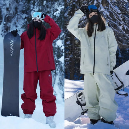New Male Female Couple Ski Suit Set