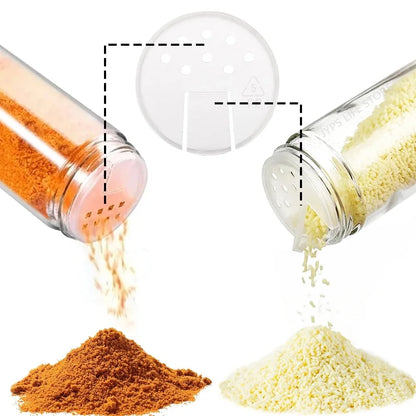 12 pcs Glass Spice Jars with Bamboo Lids Include with Minimalist Spice Labels Stickers Collapsible Funnel Kitchen Spice Jar Set