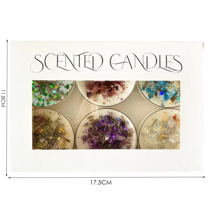 6-Pec Glitter Flower Candle Gift Set