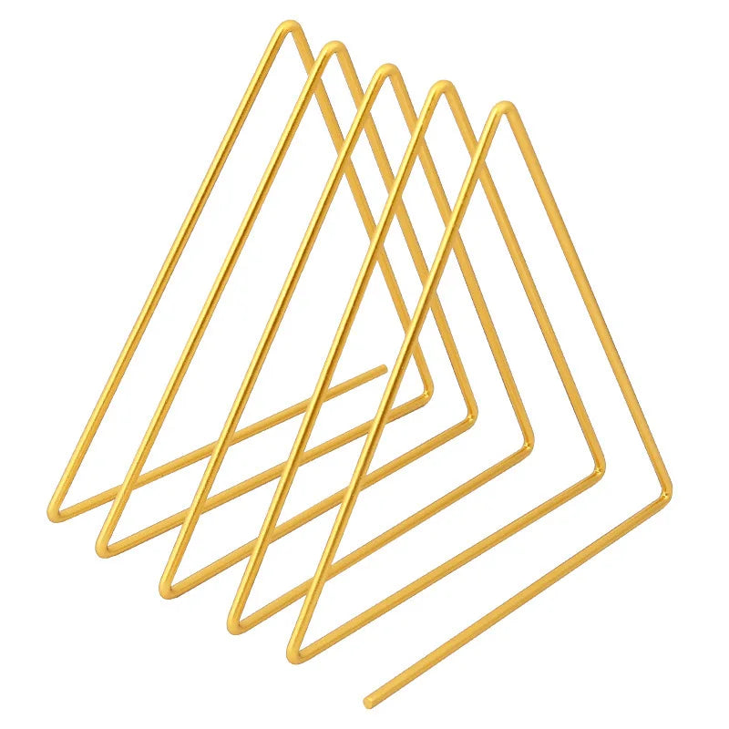 File Organizer Triangle Iron Art Creative Office Desktop Books Magazine Storage Newspaper Bookshelf Pen Holder Desk Decoration