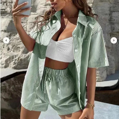 Spring Summer T-Shirt Top + Shorts Set