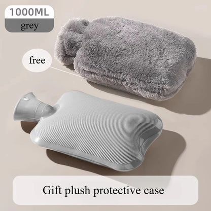 1000ml/1pc Large-capacity Hot Water Bag Removable Hot Water Bag Can Be Reused Women's Belly Warmer Hand Warmer Hot Water Bags