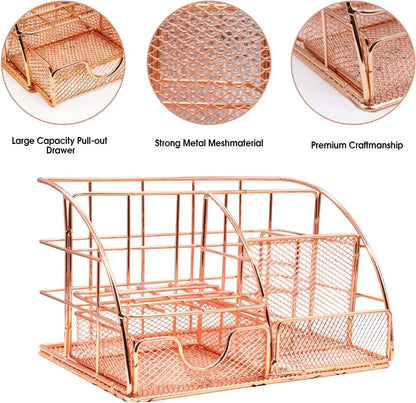 Desk Organizers Accessories Office Supplies Set Stapler, Pen Holder, Phone Holder, Scissors, Pen, Ruler, 30 Paper Clips, 22 Bind