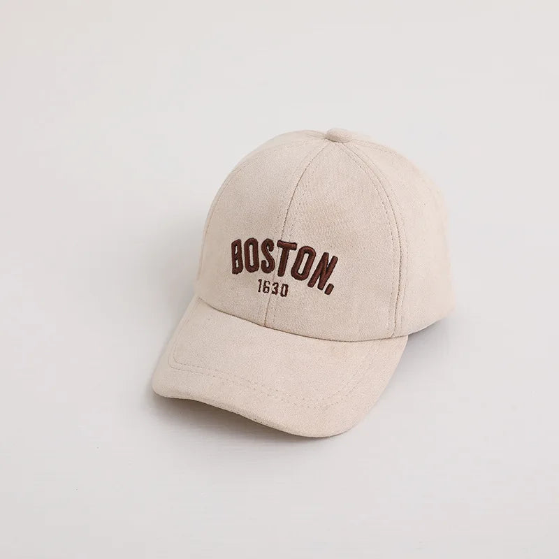 Spring Autumn Children Baseball Cap Suede Letter Baby Hat Outdoor Casual Boys Girls Kids Adjustable Sun Visor Caps