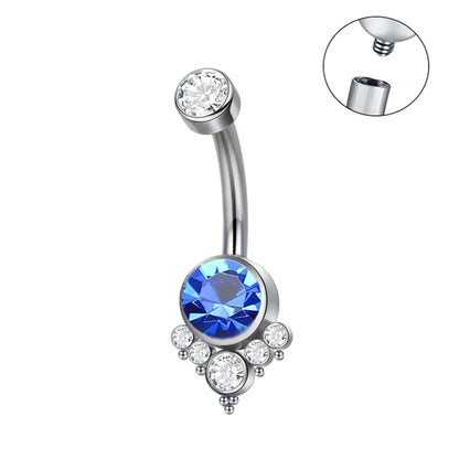 ASTM F136 Titanium 16G Belly Button Rings Internally Thread Round Piercings Ombligo Piercings Navel Ring Body Jewelry For Women