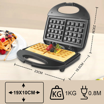 Waffle Maker with Non-Stick Coated Plates, Cool Touch Housing, Power and Ready Indicators, Breakfast Maker, Cord Winder, 750W