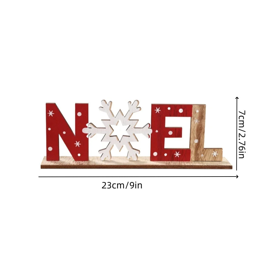 1pcChristmas Wooden Ornaments Letter